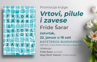Promocija knjige „Vrtovi, pilule i zavese“ Fride Šarar 22. januara u knjižari Delfi SKC