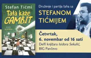 Stefan Tićmi družiće se sa čitaocima u Delfi knjižari „Isidora Sekulić“ – četvrtak, 6. novembar u 16 sati