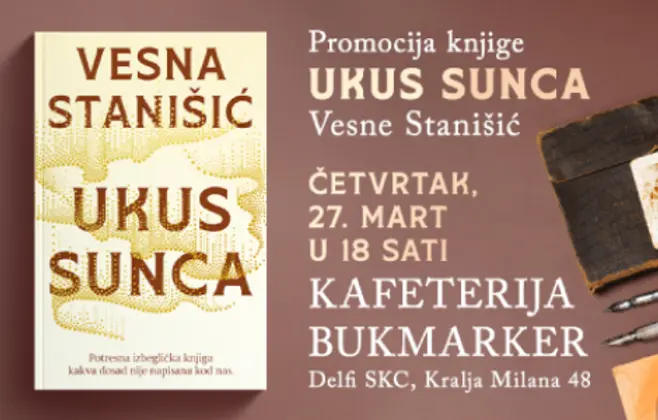 Vesna Stanišić u Beogradu predstavlja knjigu „Ukus sunca“ 27. marta