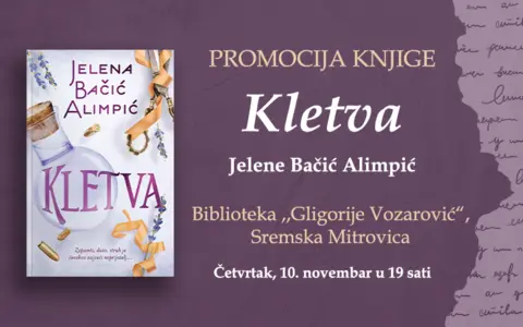 Promocija romana „Kletva“ Jelene Bačić Alimpić u Sremskoj Mitrovici - slika 1