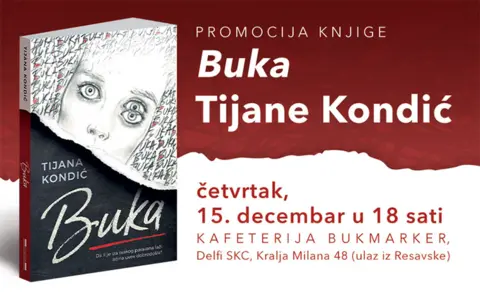 Promocija romana „Buka“ Tijane Kondić 15. decembra u knjižari Delfi SKC - slika 1