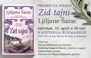 Promocija knjige „Zid tajni“ Ljiljane Šarac 11. aprila u knjižari Delfi SKC