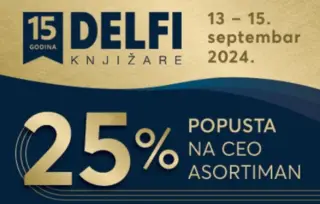 Slavimo 15. rođendan Delfi knjižara! Poklanjamo popust od 25% na ceo asortiman
