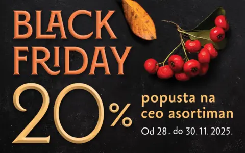 Akcija „Black Friday“! 20% popusta od 28. do 30. novembra 2025. - slika 1