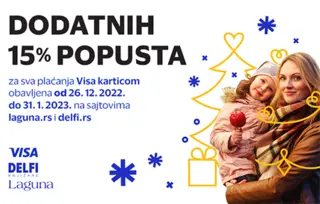 Odlična Visa akcija na sajtovima laguna.rs i delfi.rs za prazničnu kupovinu