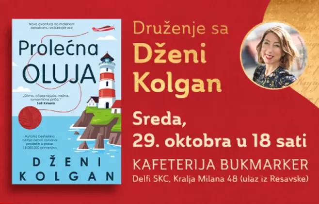 Ekskluzivna gošća Sajma knjiga Dženi Kolgan u knjižari Delfi SKC 29. oktobra