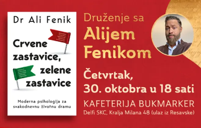 Ekskluzivni gost Sajma knjiga Ali Fenik u knjižari Delfi SKC 30. oktobra