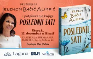 Novi roman Jelene Bačić Alimpić „Poslednji sati“ – potpisivanje 12. decembra u SKC-u