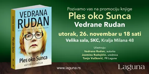 Vedrana Rudan u Beogradu – promocija autobiografije „Ples oko Sunca“ 26. novembra - slika 1