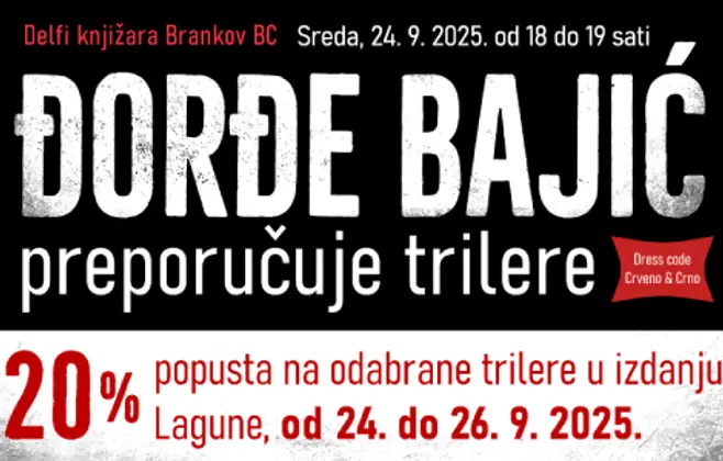 Pisac Đorđe Bajić preporučuje najbolje trilere u knjižari Brankov BC: Iskoristite popust od 20% na odabrane naslove iz ovog žanra