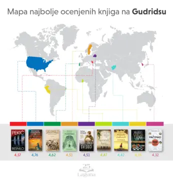 Mapa najbolje ocenjenih knjiga na Gudridsu - slika 1