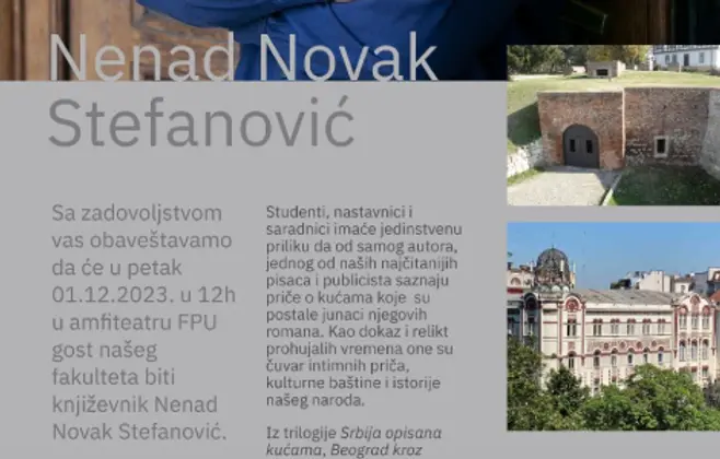 Nenad Novak Stefanović 1. decembra na Fakultetu primenjenih umetnosti