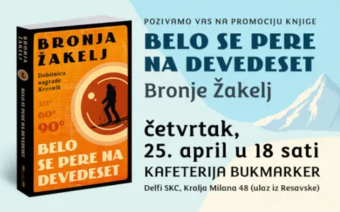 O romanu „Belo se pere na devedeset“ slovenačke autorke Bronje Žakelj 25. aprila u knjižari Delfi SKC - slika 1