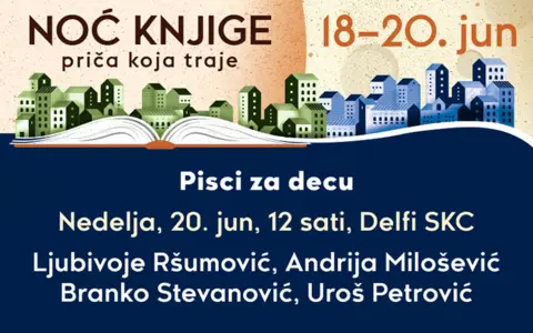 Ljuba Ršum, Andrija Milošević, Branko Stevanović i Uroš Petrović u nedelju od 12 sati u knjižari Delfi SKC - slika 1